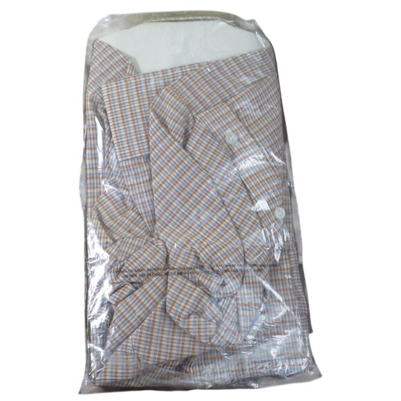 Men's Vintage Plaid Button-Down Shirt By Twenty Three Collection  Size 15-15.5 - Picture 3 of 4